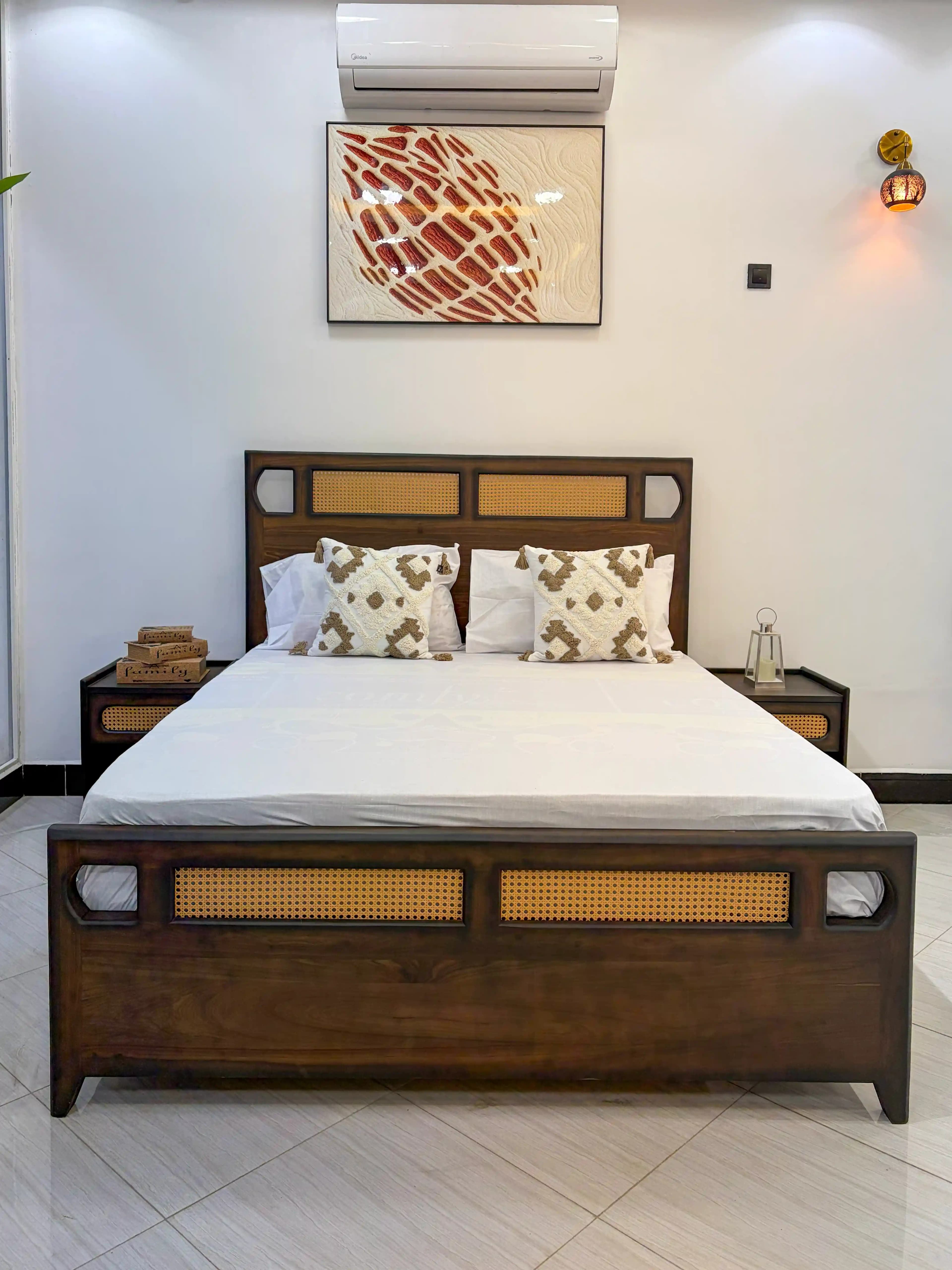 Ravello Cane Bed – Modern Wooden Bed Frame product image